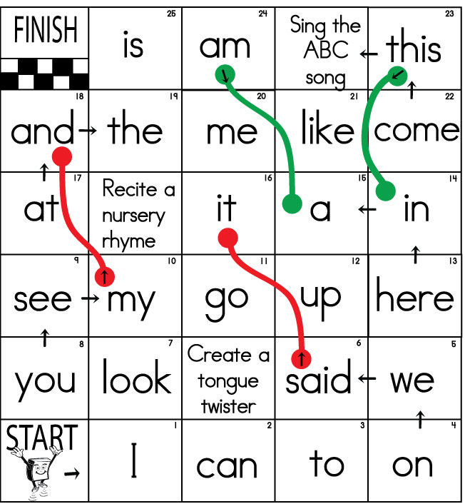 Sight Word Board Games Sight Words Reading Writing Spelling