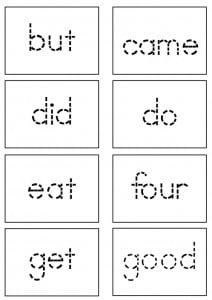 Flash Cards Dotted Lines