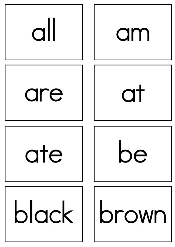 Primer Dolch Sight Word Cards 2 sets - with and without picture clues 
