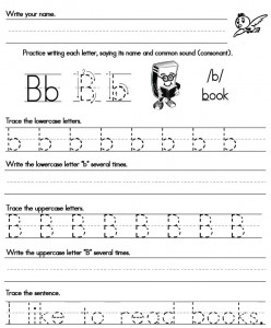 handwriting worksheet Bb