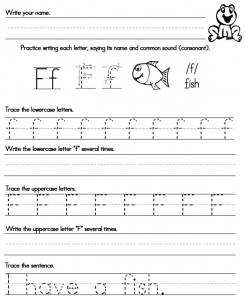 handwriting worksheet Ff