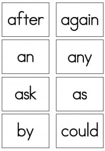 Dolch Flash Cards Print