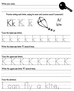 handwriting worksheet Kk