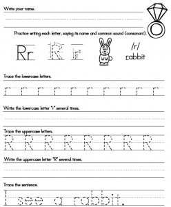 handwriting worksheet Rr