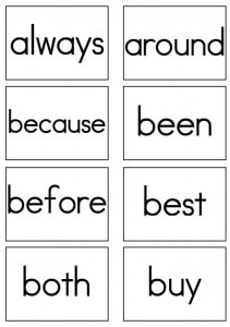 Dolch Sight Word Flash Cards Print