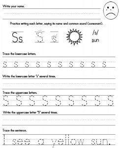 handwriting worksheet Ss