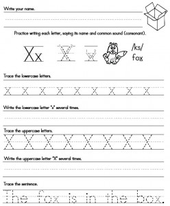 Handwriting Worksheet Xx