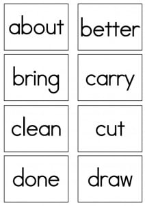 Sight Word Flash Cards Print