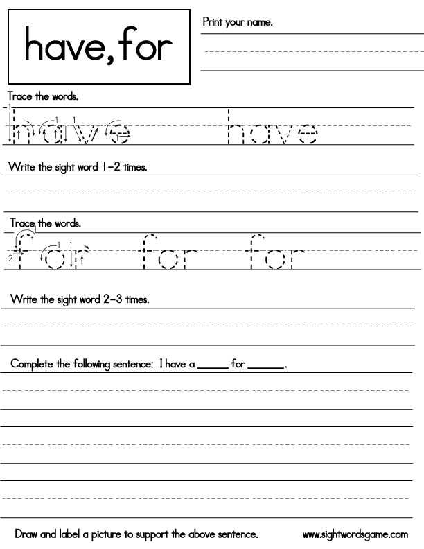 Sight-words-worksheet---have---for