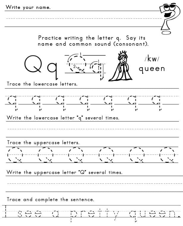 the letter q sight words reading writing spelling