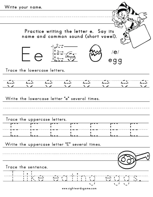 Letter-E-Worksheet-1