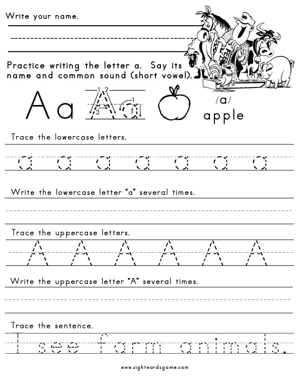 Letters a-k worksheet