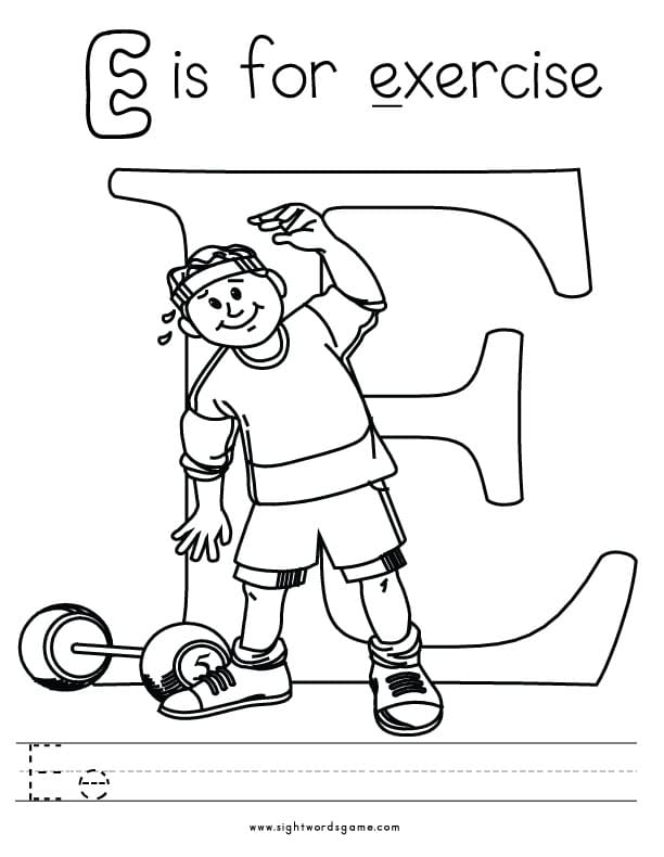 Letter E Coloring Pages 7