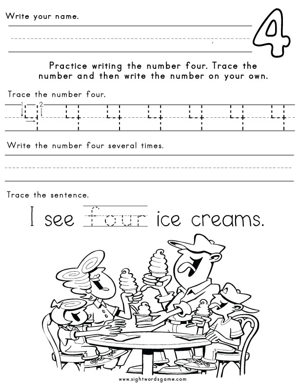 Number-Four-Worksheet-1