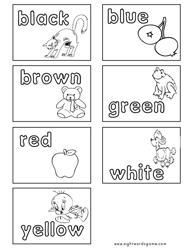 Color Worksheets Sight Words Reading Writing Spelling Worksheets Color Worksheets Sight Words Reading Writing Spelling Worksheets