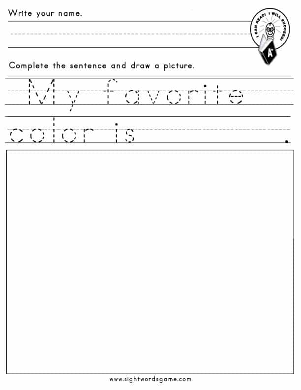 favorite-color-worksheet