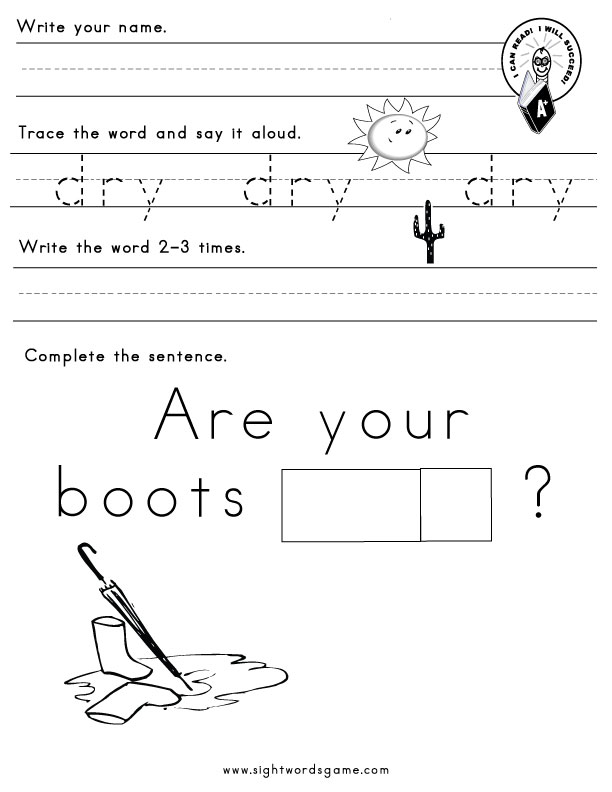 -Y Word Family - Sight Words, Reading, Writing, Spelling & Worksheets