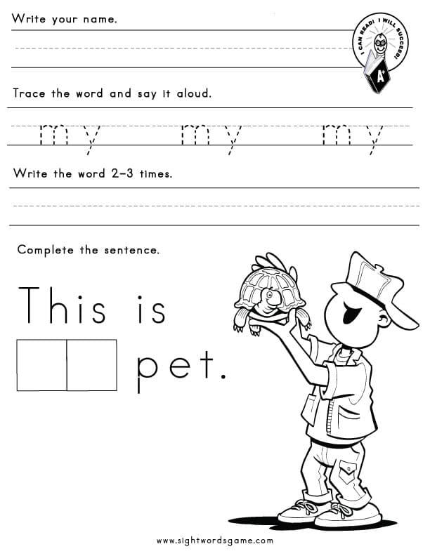 -Y Word Family - Sight Words, Reading, Writing, Spelling & Worksheets
