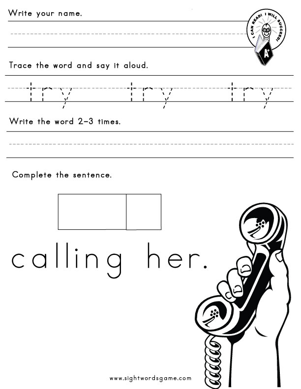 -Y Word Family - Sight Words, Reading, Writing, Spelling & Worksheets