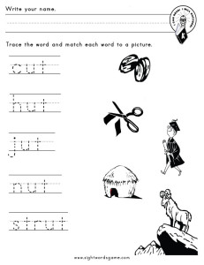 -UT Word Family - Sight Words, Reading, Writing, Spelling & Worksheets